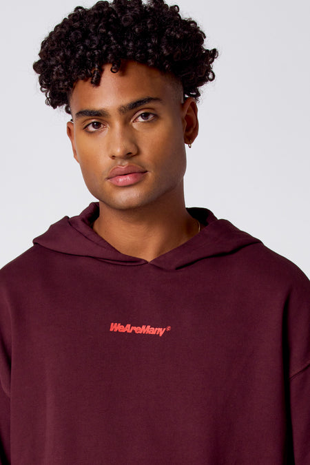 SWEATSHIRT MET KAP - Bordeaux