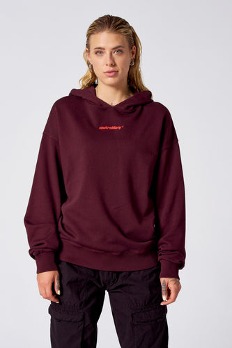 SWEATSHIRT MET KAP - Bordeaux - COELY