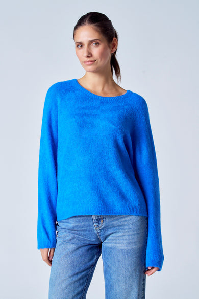 Pull met ronde hals - blauw