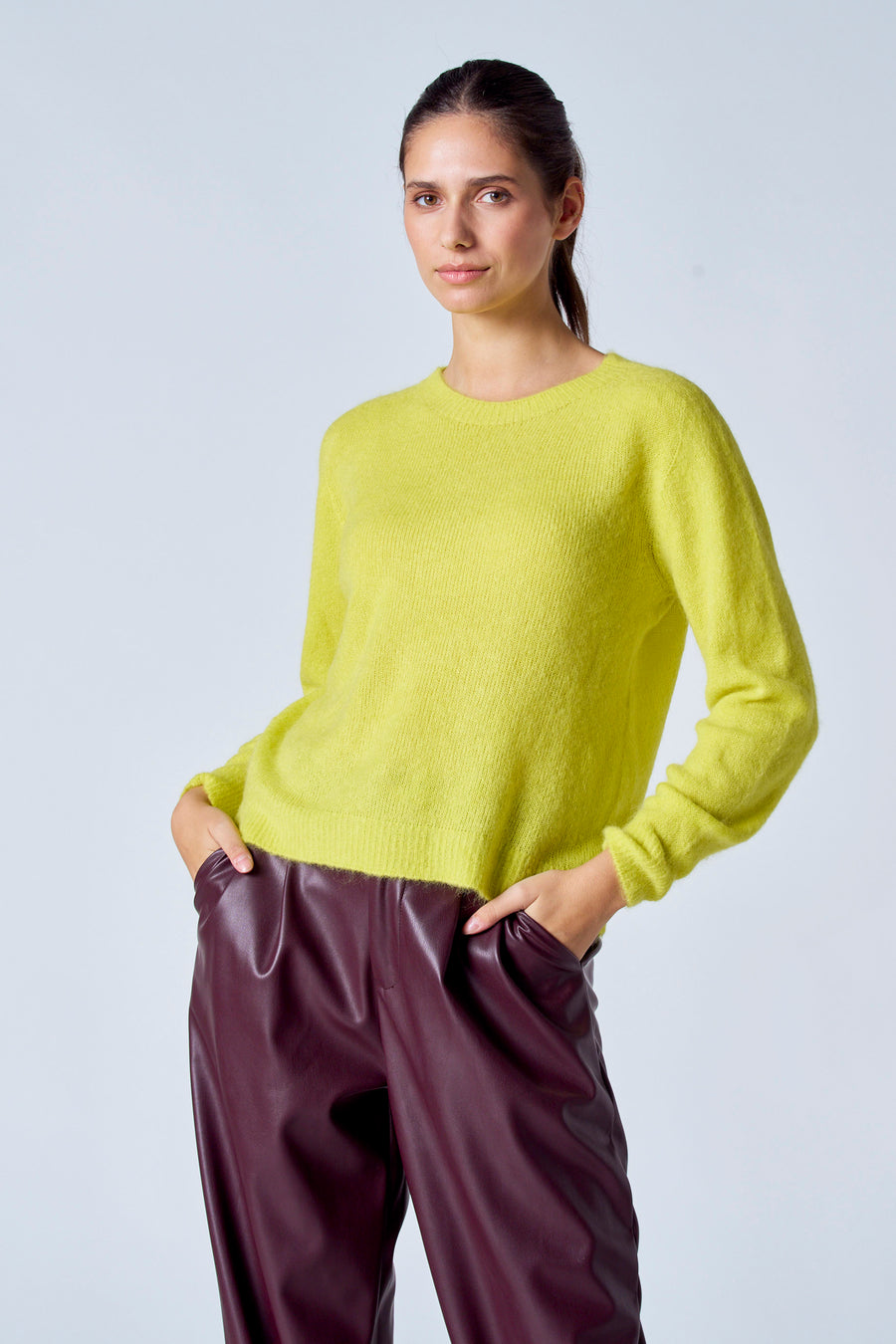 Pull met ronde hals - groen