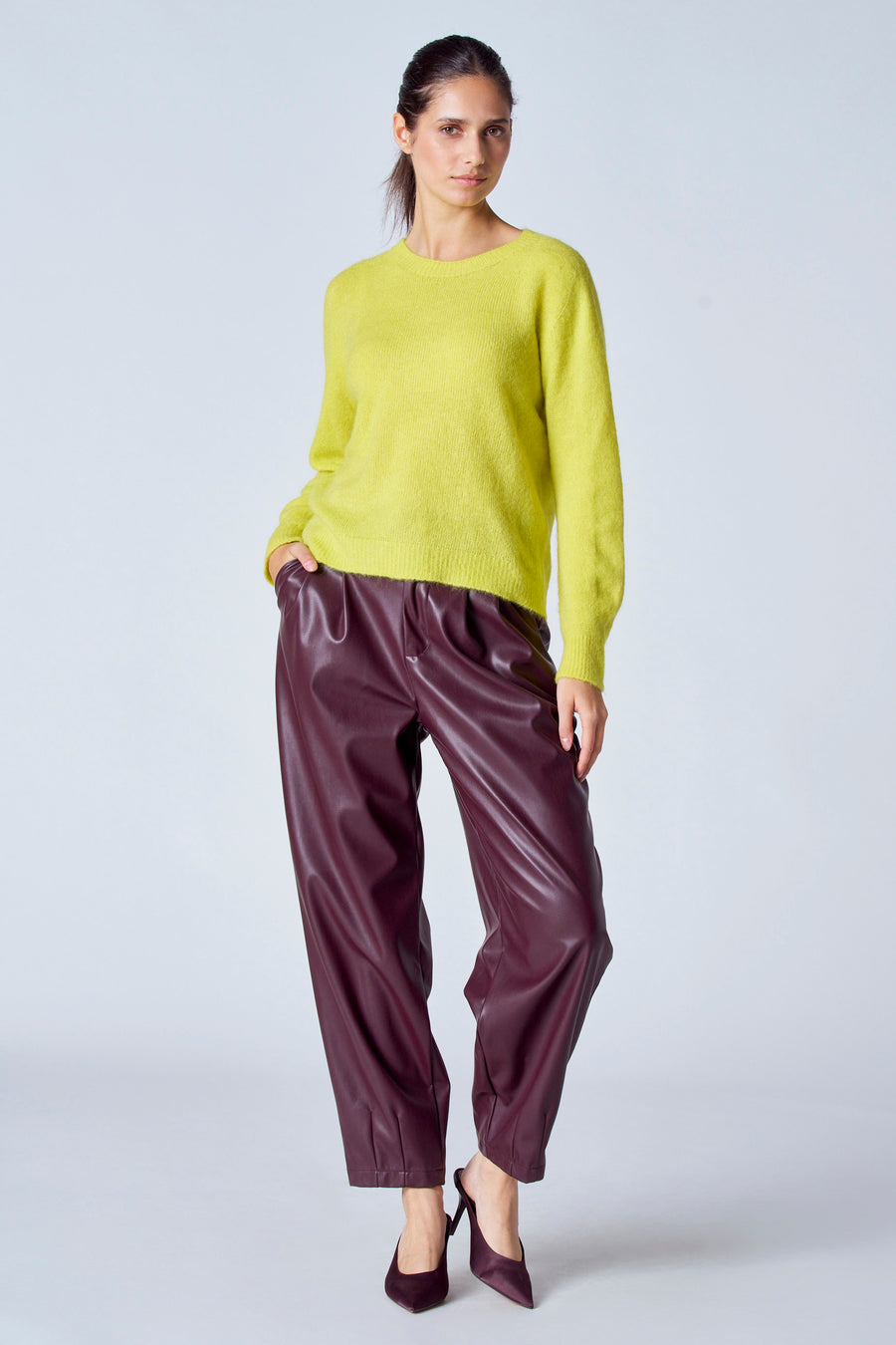Pull met ronde hals - groen