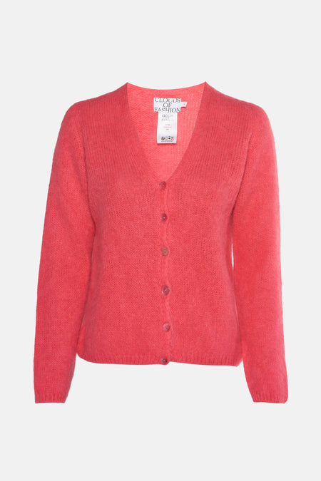 Roze gilet van Clouds of Fashion, met V-hals en knoopsluiting.