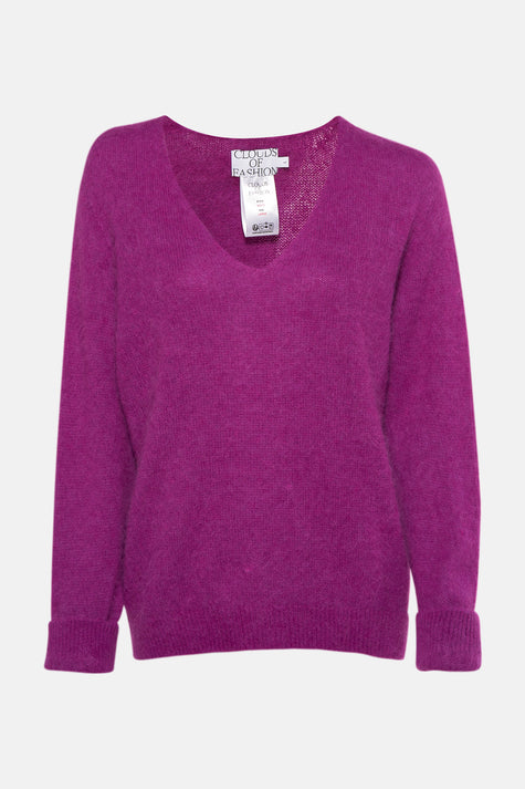 Pull à col en V - violet
