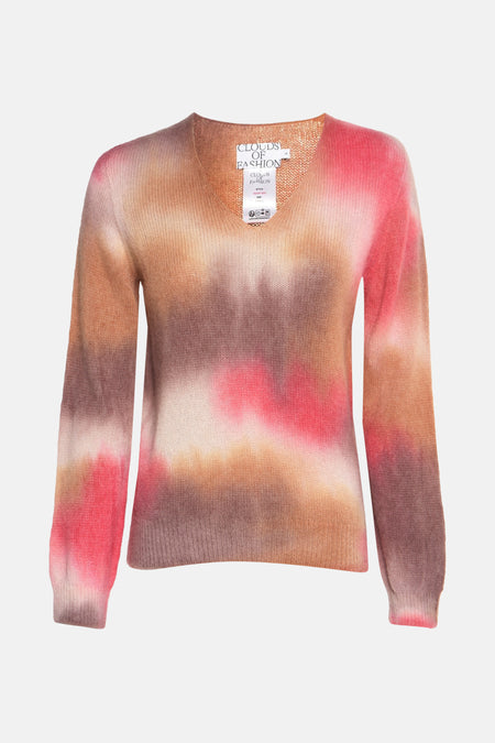 Pull à col en V - multicolore