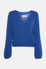 Pull à col en V - bleu