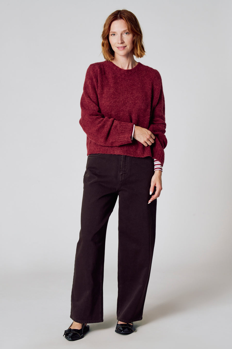 Pull à col rond - Bordeaux - Clouds of Fashion