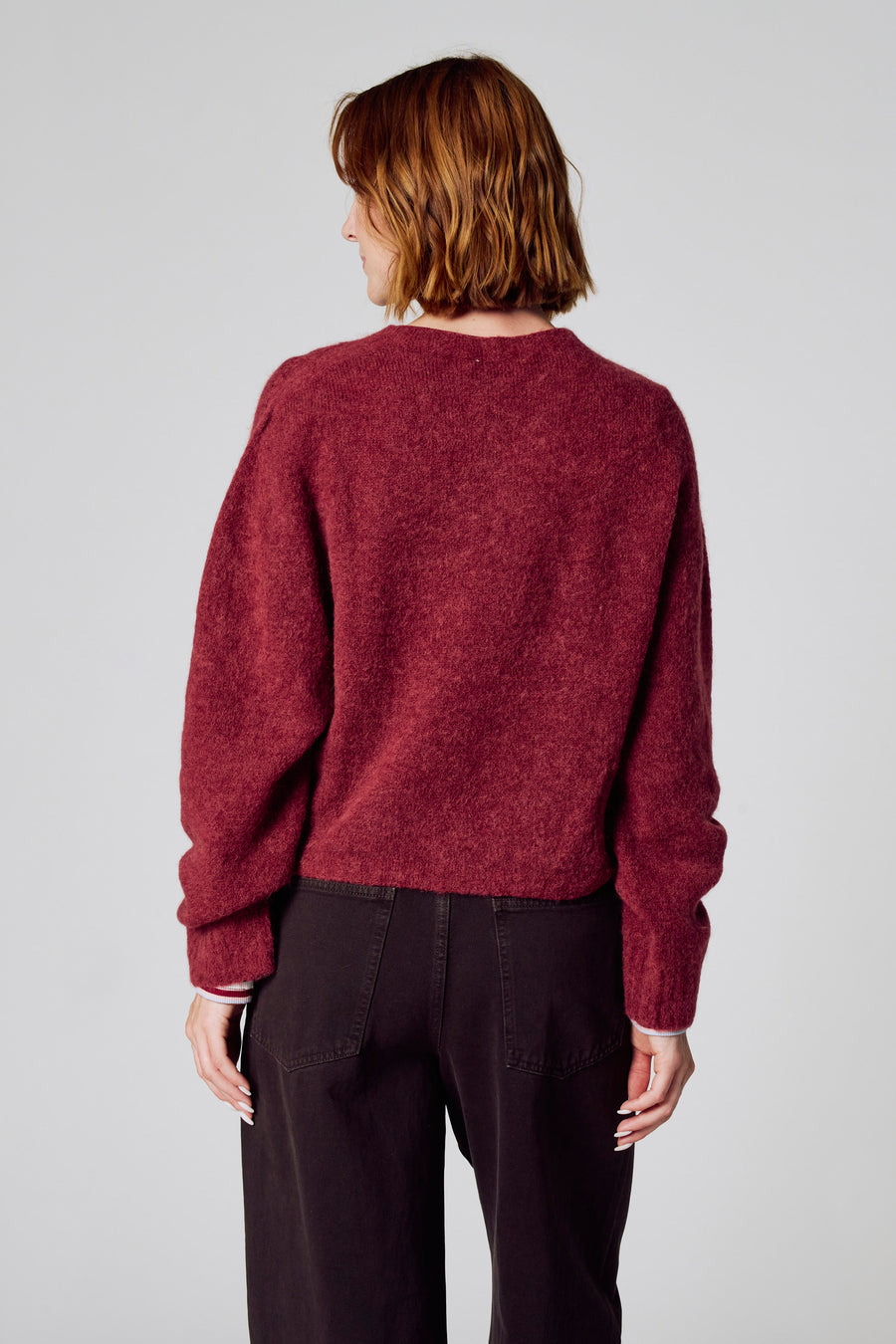 Pull à col rond - Bordeaux - Clouds of Fashion