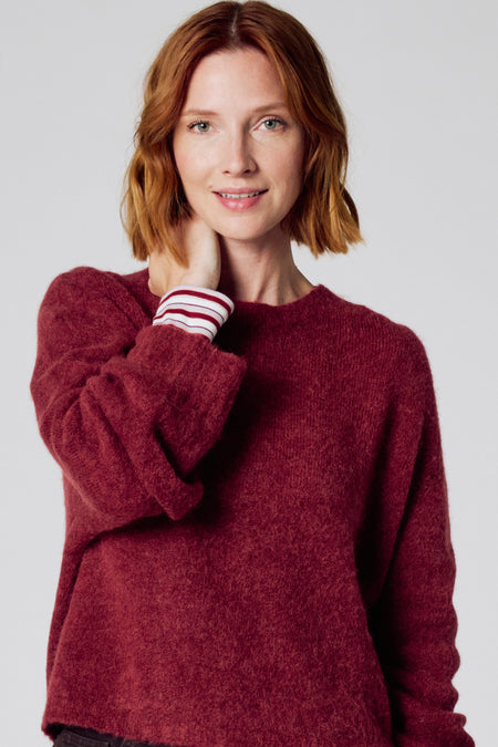 Pull met ronde hals - Bordeaux