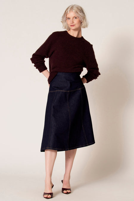 Pull met ronde hals - bruin