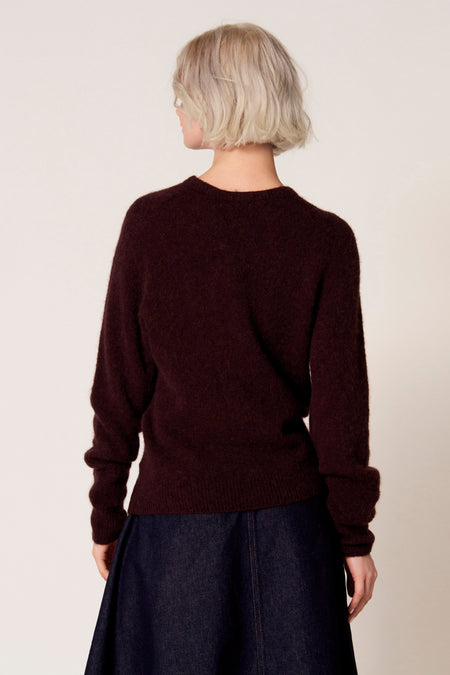 Pull met ronde hals - bruin