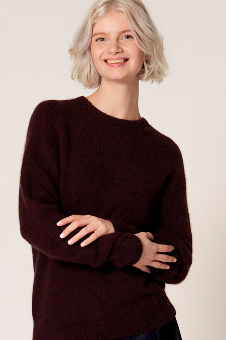 Pull met ronde hals - bruin