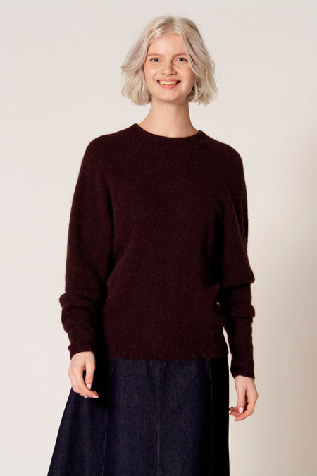 Pull met ronde hals - bruin