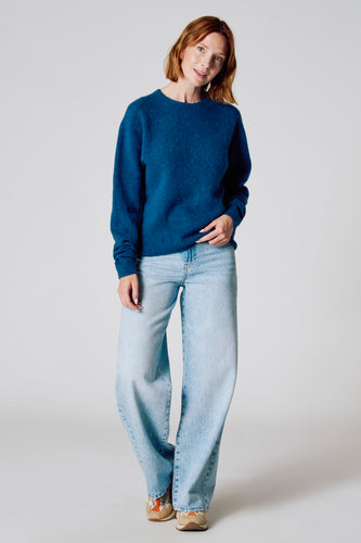 Pull à col rond - bleu - Clouds of Fashion