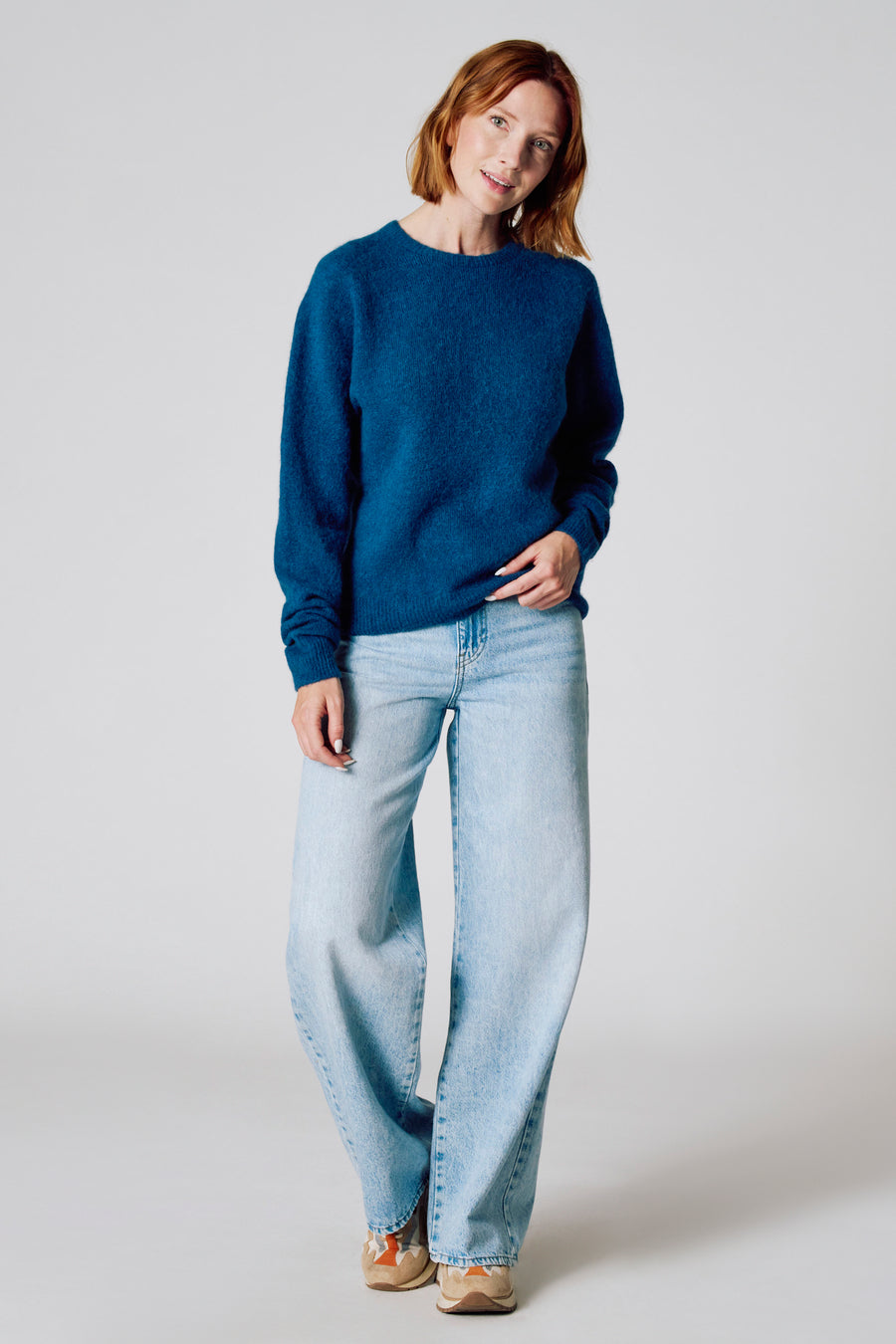 Pull à col rond - bleu - Clouds of Fashion