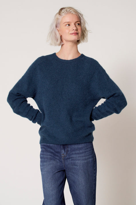 Pull à col rond - bleu