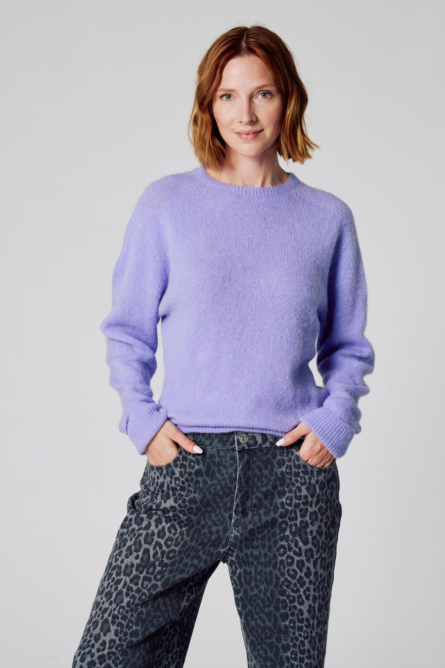 Pull à col rond - violet - Clouds of Fashion - 1