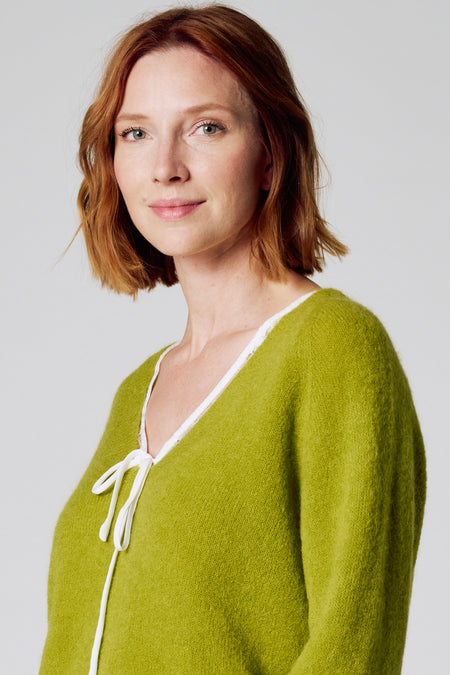 Pull met V-hals - groen
