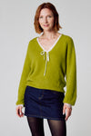 Pull col V Vert - Clouds of Fashion