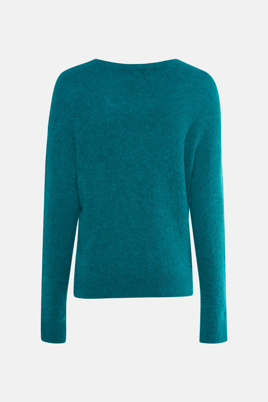 Groene trui met ronde hals van Clouds of Fashion, met lange mouwen en een fijne gebreide textuur.