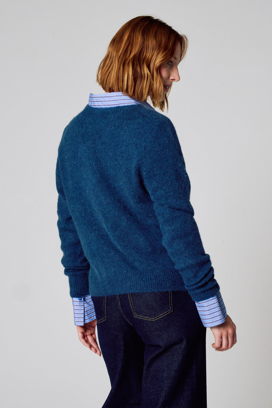 Pull à col rond - bleu - Clouds of Fashion