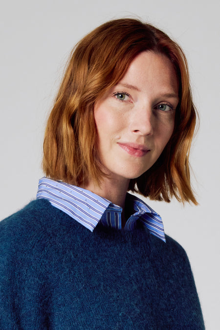 Pull met ronde hals - blauw