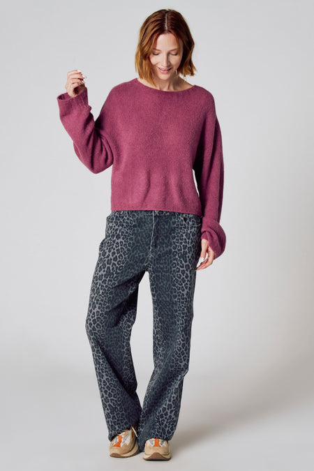 Pull met ronde hals - Roze