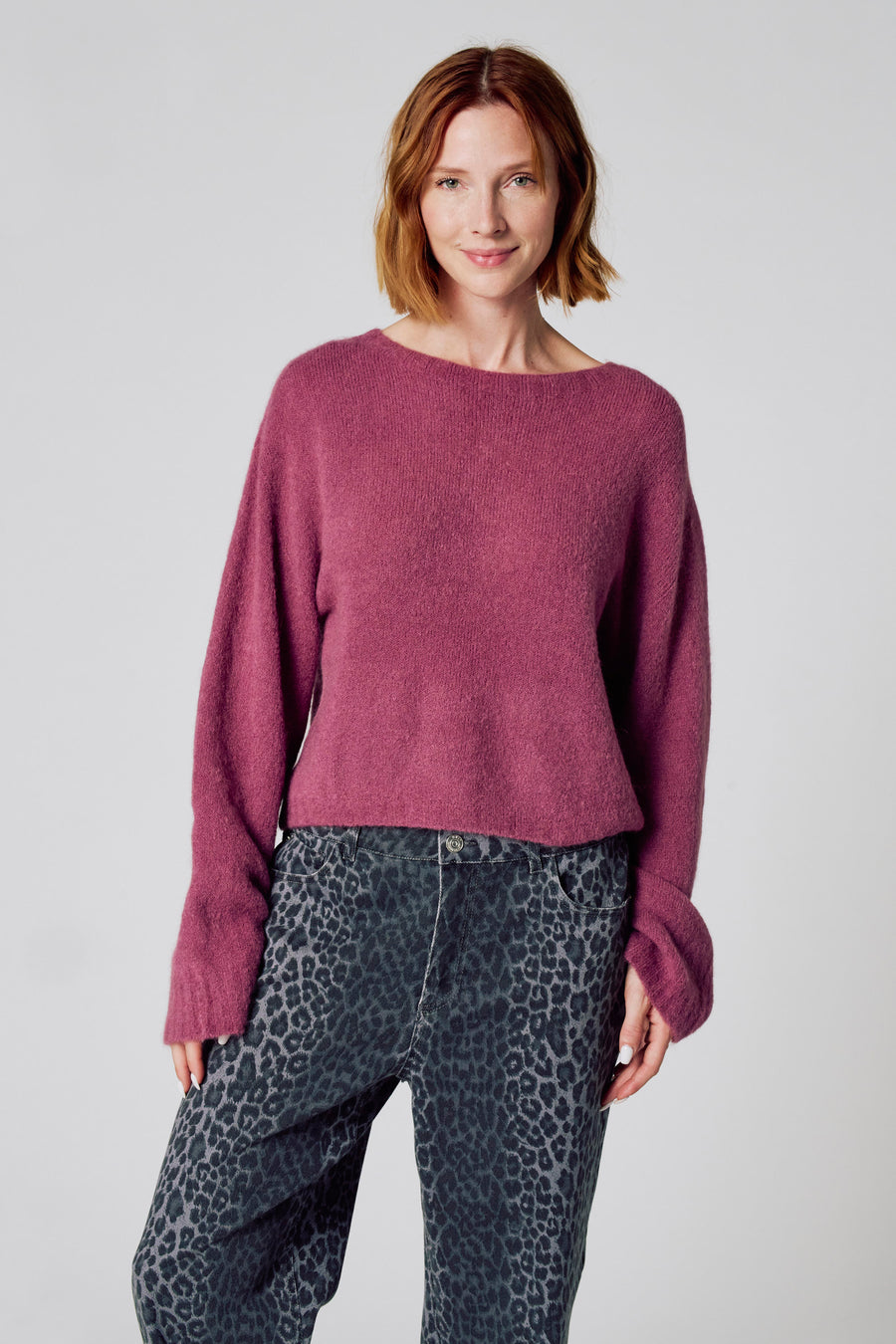 Pull à col rond - Rose - Clouds of Fashion - 1