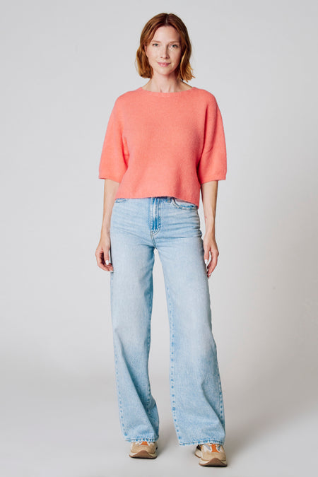 Pull met ronde hals - roze
