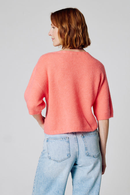 Pull met ronde hals - roze
