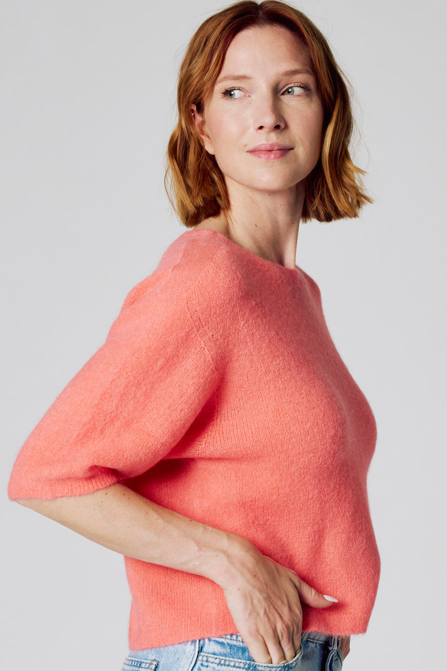 Pull met ronde hals - roze - Clouds of Fashion