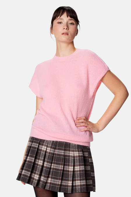 Giletkorte zonder mouw - roze