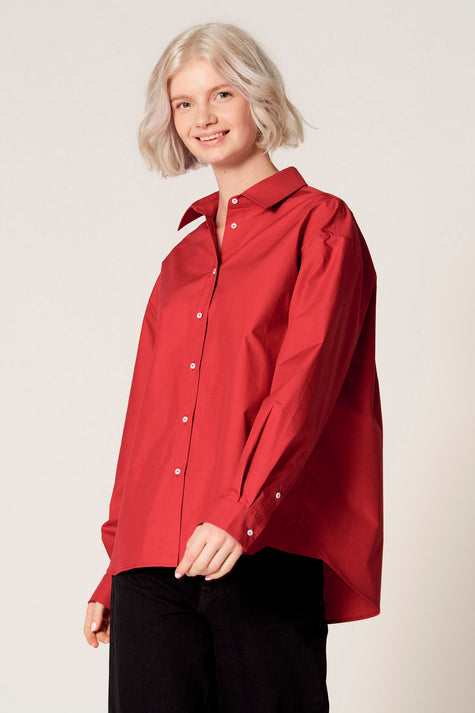 Blouse met lange mouwen - rood