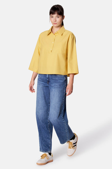Blouse met 3/4 mouw - geel