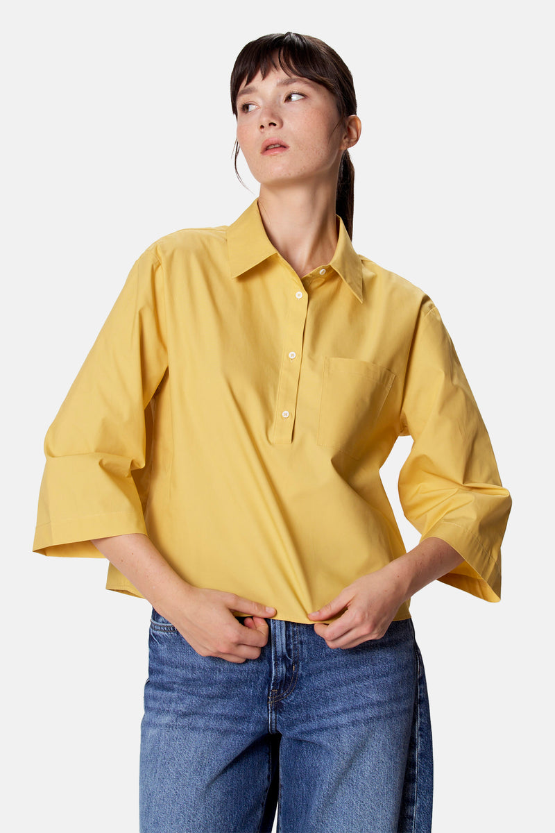 Blouse met 3/4 mouw - geel