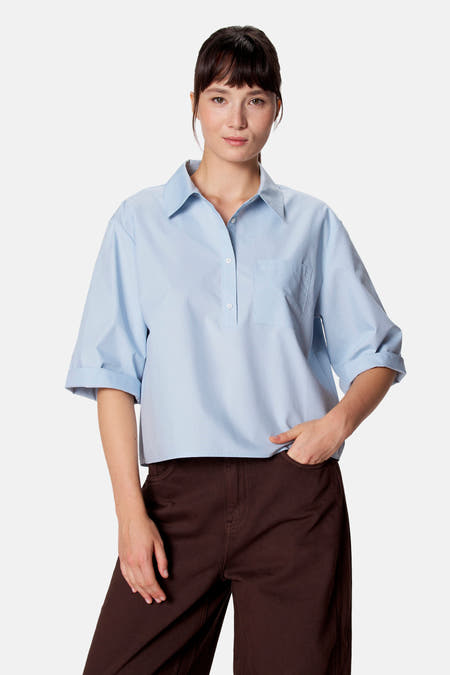 Blouse à manches 3/4 - bleu
