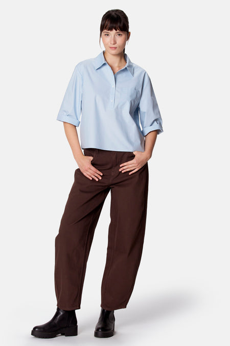 Blouse à manches 3/4 - bleu