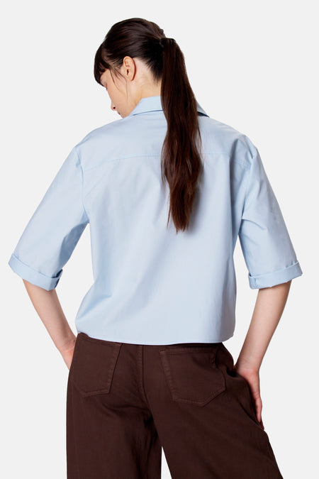 Blouse à manches 3/4 - bleu