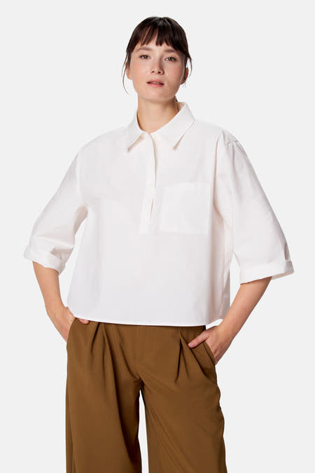 Blouse met 3/4 mouw - wit