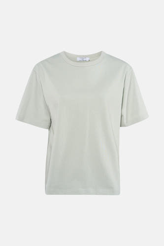 Blauw T-shirt met korte mouwen van Clouds of Fashion, effen kleur, met ronde hals.