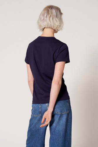 Blauw T-shirt met korte mouwen van Clouds of Fashion, met een effen kleur en een rechte pasvorm.