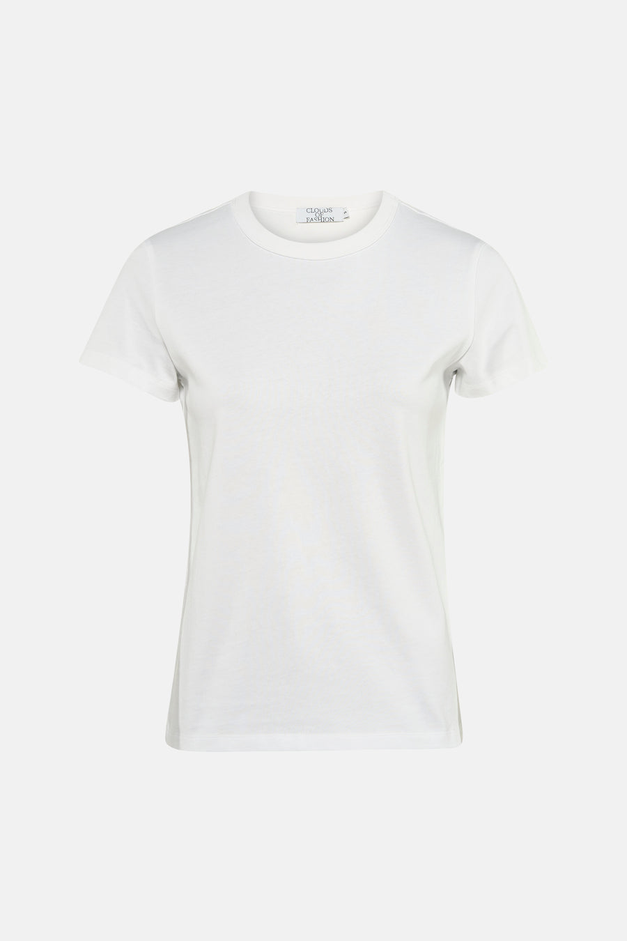 T-shirt blanc à manches courtes de Clouds of Fashion, modèle classique à col rond.