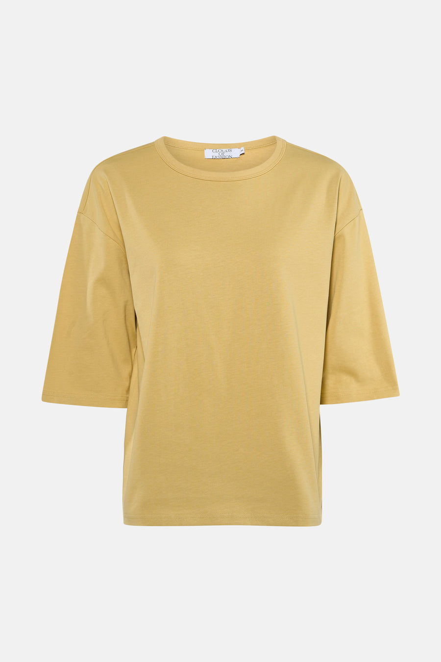 Geel T-shirt met korte mouwen van Clouds of Fashion, met een losse pasvorm.