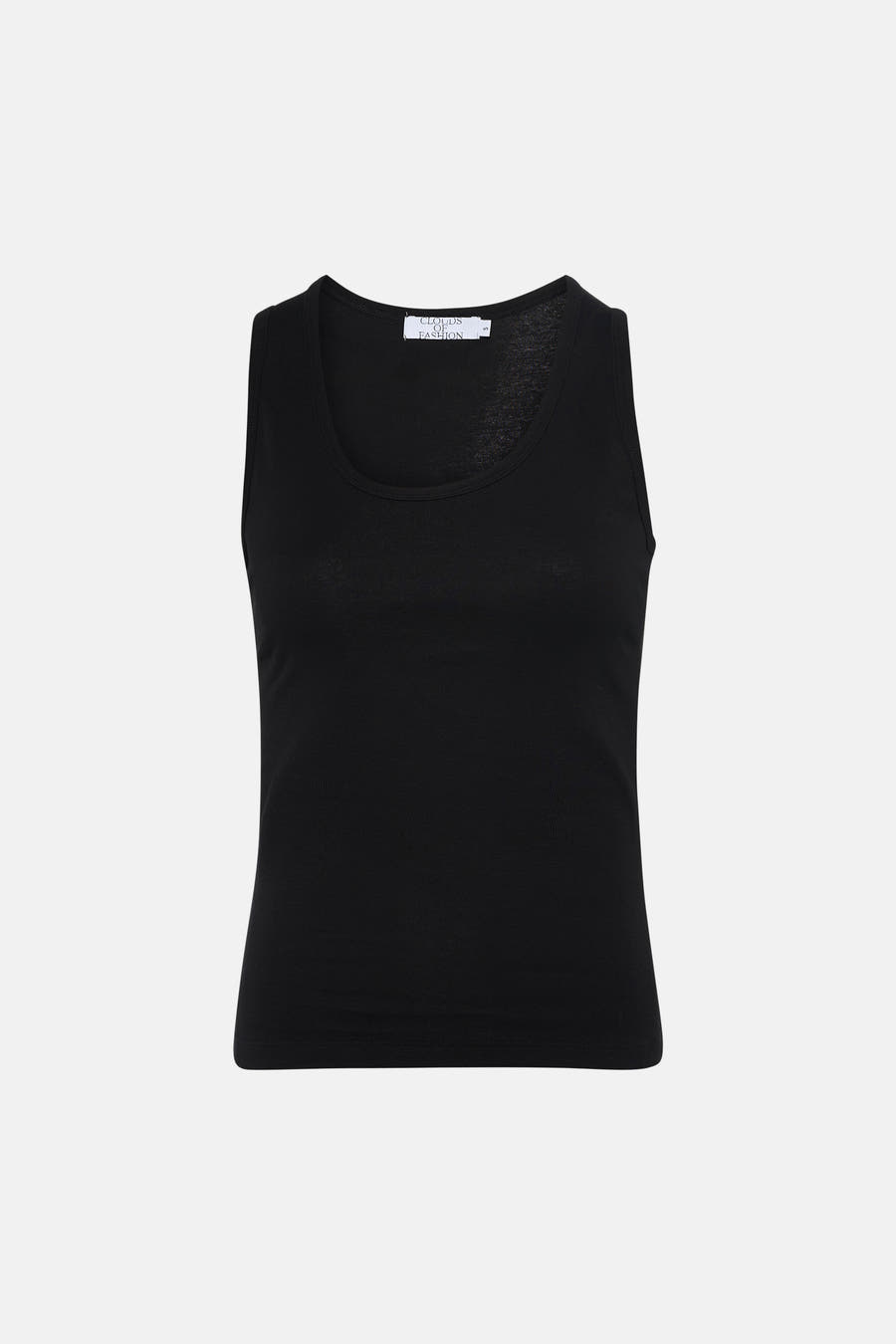 Zwarte singlet van Clouds of Fashion, een effen basisitem met een ronde hals.