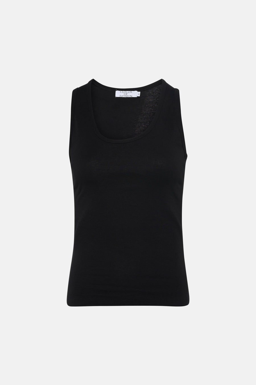 Zwarte singlet van Clouds of Fashion, een effen basisitem met een ronde hals.