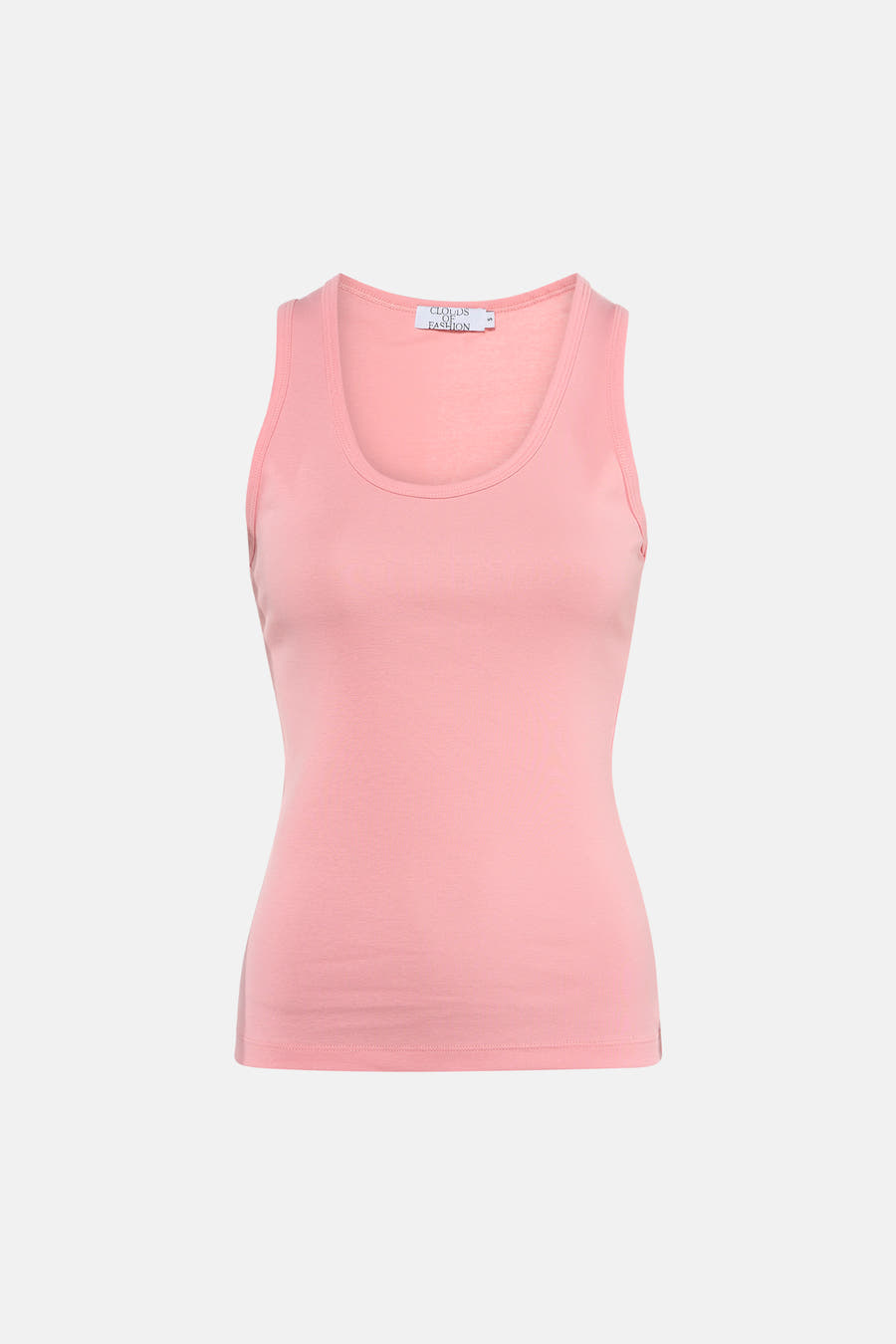 Roze singlet van Clouds of Fashion, met een ronde hals en mouwloze bandjes.