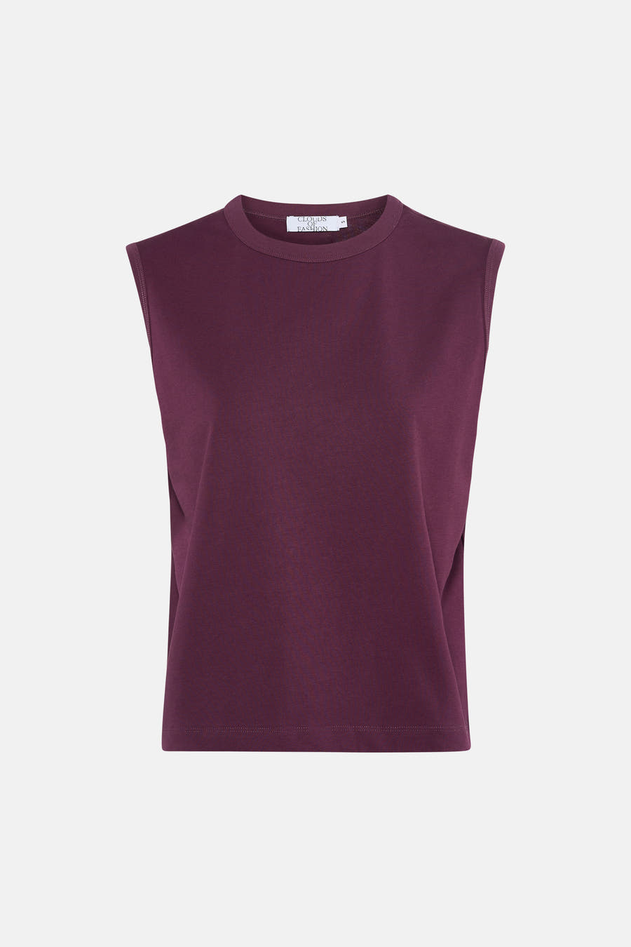 Paarse singlet van Clouds of Fashion, mouwloos model met een ronde hals.