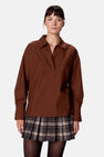 Blouse met lange mouwen - bruin