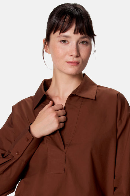 Blouse met lange mouwen - bruin