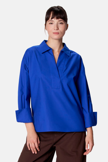 Blouse à manches longues - bleu
