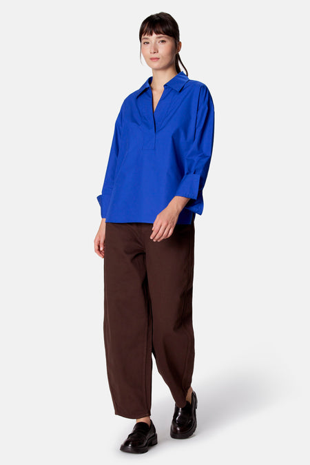 Blouse à manches longues - bleu